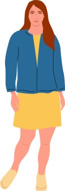 Sportif genç kadın. Vektör illüstrasyonu.