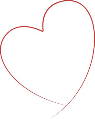 Kalp. Vektör çizimi. Satır sanatı.