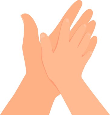 Bir yetişkinin eli ve birbirine dokunan bir çocuğun eli. Vektör illüstrasyonu