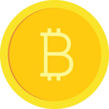Bitcoin işaretli altın sikke vektör çizimi. Şeffaf arkaplan