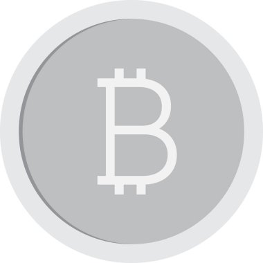 Bitcoin işaretli gümüş para vektör çizimi. Şeffaf arkaplan