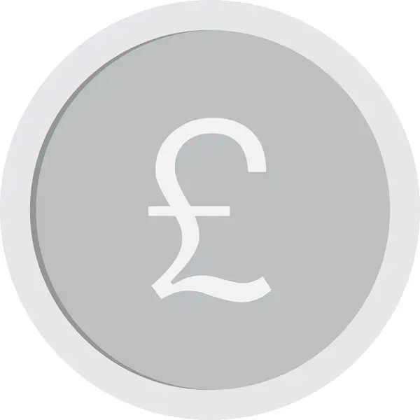 İngiliz sterlinli gümüş sikke vektör çizimi. Şeffaf arkaplan