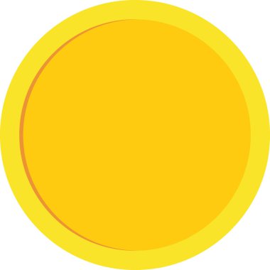 Üzerinde tabela olmayan bir altın sikke. Boş yüzeyi olan bir altın sikke. Şeffaf arkaplan ile vektör illüstrasyonu 