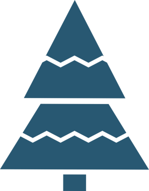 İskandinav tarzında süslemeli Noel ağacı. Şeffaf arkaplan ile png illüstrasyonu.