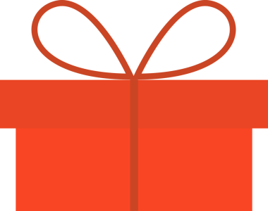  Fiyonklu kırmızı kutu. Hediye. Şeffaf arkaplan ile png illüstrasyonu.