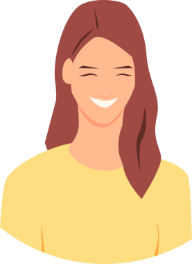 Gülümseyen mutlu bir kızın yüzü. Şeffaf arkaplan ile png illüstrasyonu.