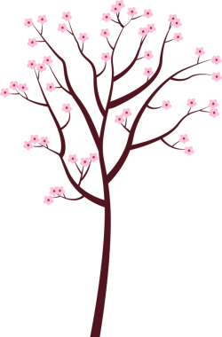 Bahar çiçeği ağacı. Şeffaf arkaplan ile png illüstrasyonu.