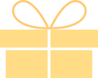 Minimalist tarzda sarı hediye kutusu. Şeffaf arkaplan ile png illüstrasyonu.