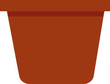 Kahverengi bir saksı. Şeffaf arkaplan ile png illüstrasyonu.