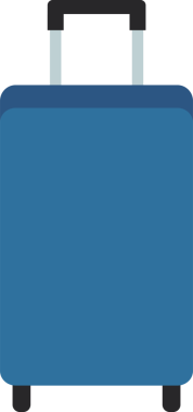 Koyu mavi bavul. Şeffaf arkaplan ile png illüstrasyonu.