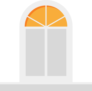 Penceresi ve eşiği olan bir evin ön kapısı. Şeffaf arkaplan ile png illüstrasyonu.