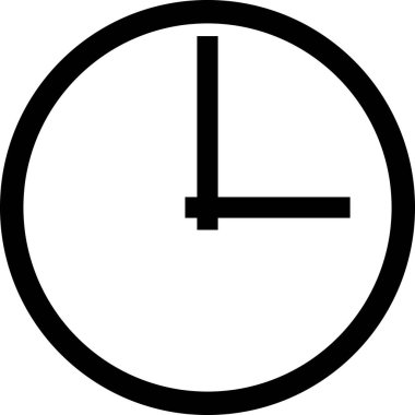 Duvar saatinin basitleştirilmiş taslak simgesi. Şeffaf arkaplan ile vektör illüstrasyonu.