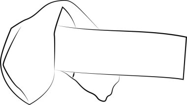 Boş kağıt şablonlu el yapımı şans kurabiyesi. Şeffaf arkaplan ile özet vektör çizimi.