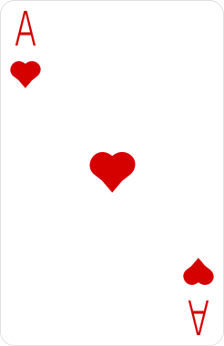 Kupa ası iskambil oynuyor. Şeffaf arkaplanda png illüstrasyonu.