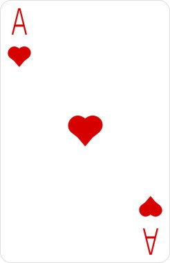 Kupa ası iskambil oynuyor. Şeffaf arkaplanda vektör illüstrasyonu.