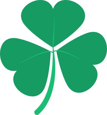 Yeşil yonca yaprağı vektör çizimi. Şeffaf arkaplan