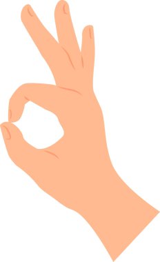 Parmakları katlanmış bir el hareketi. Şeffaf arkaplan ile vektör illüstrasyonu.