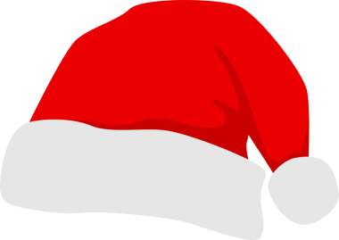 Red Christmas hat of Santa Claus. Png illustration with transparent background.
