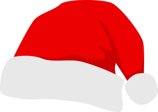 Noel Baba 'nın kırmızı Noel şapkası. Şeffaf arkaplan ile vektör illüstrasyonu.