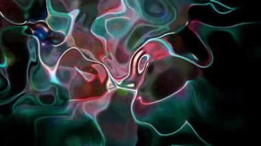 Soyut, girdap şeklinde dönen pastel renkler ve yanardöner gölgeler. Organik şekiller birbirine karışarak sıvı veya cam yüzeyleri çağrıştırıyor.