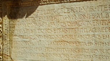 HERCULANEUM (Ercolano), İtalya, 18 Nisan 2024 - Marcus Nonius Balbus, Herculaneum, Ercolano, Napoli, Campania, İtalya, M.S. 79 yılında Vesuvius tarafından gömülen antik Roma kenti