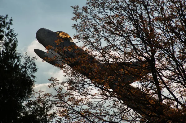 Monument Mémorial Avion Mig Ukraine Dans Ville Ternopil — Photo
