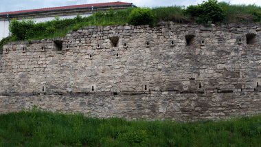 16. yüzyıl şatosu Zbarazh tahkim duvarı, boşluklar, Ternopil bölgesi, Ukrayna