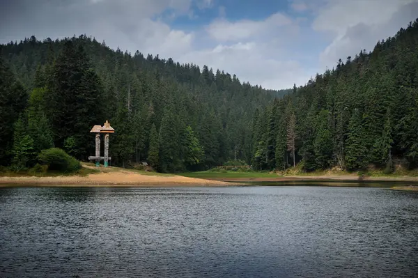Synevyr Gölü, Ukrayna 'nın en büyük gölüdür. Ukrayna 'da yoğun bir kozalaklı orman, bir dağ deposu ile çevrilidir.