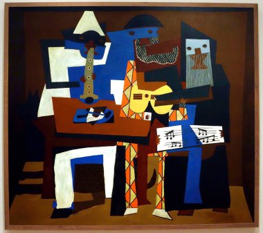 Üç Müzisyen, 1921 (tuvaldeki yağ), 1921 (MS 20), ressam: Picasso, Pablo (1881-1973) / İspanyol.