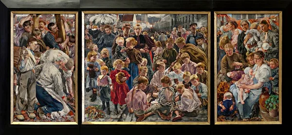 Dolgozó Ember Három Korszaka 1895 Olaj Vászon Művész Frederic Leon — Stock Fotó