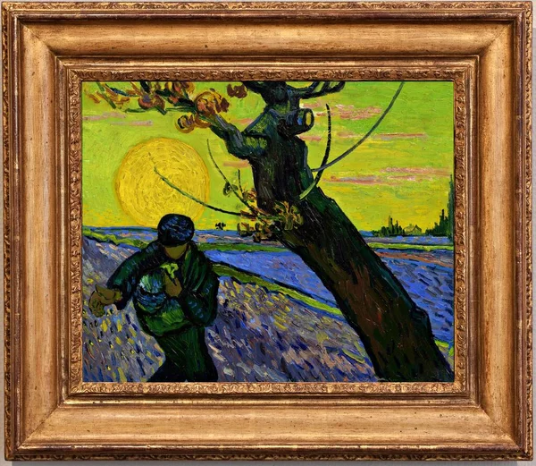 Zaaier 1888 C19De Eeuw Olieverf Doek Van Kunstenaar Gogh Vincent — Stockfoto