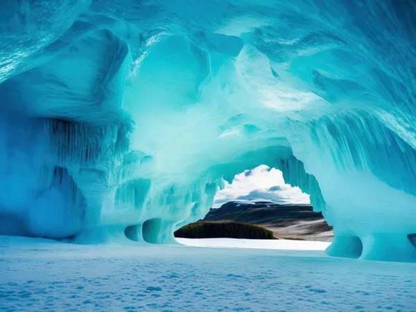 冰岛Vatnajokull国家公园冰川湖的冰洞 — 图库照片