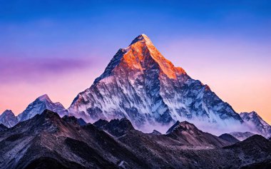 Ama Dablam (6856 metre), Sagarmatha Ulusal Parkı (UNESCO) Khumbu, Everest Bölgesi, Nepal, Himalaya.