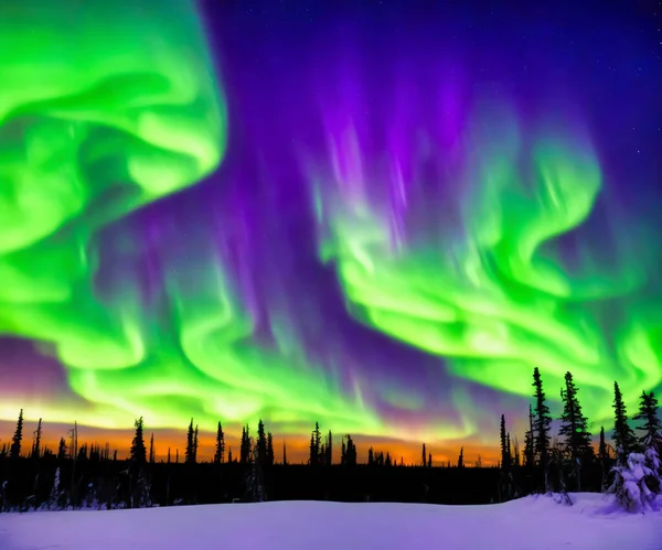 Aurora Borealis Yellowknife Aurora Borealis Kuzey Işıkları Yellowknife Kuzeybatı Toprakları — Stok fotoğraf