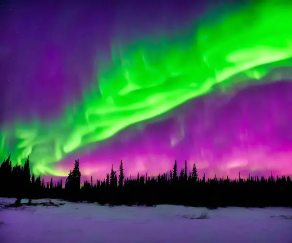 Aurora Borealis Yellowknife Aurora Borealis Aurores Boréales Yellowknife Territoires Nord — Photo