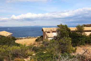 Palma de Mallorca İspanya 'da güneşli bir günde Akdeniz manzarası