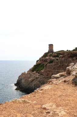 Palma de Mallorca İspanya 'da güneşli bir günde Akdeniz manzarası