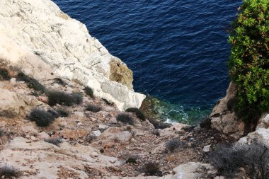 Palma de Mallorca İspanya 'da güneşli bir günde Akdeniz manzarası
