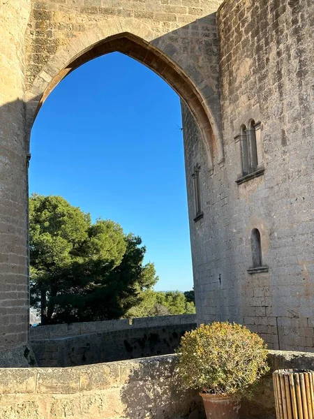 Alte Befestigungsanlage Gotischen Stil Spanien — Stockfoto