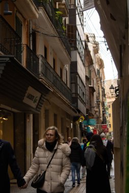 Palma de Mallorca, İspanya - 4 Mart 2025 - Palma de Mallorca şehir merkezi
