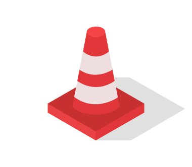 Düz bir arkaplan üzerinde izole trafik konisi simgesi. 
