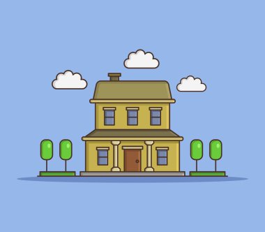 house modern simgesi mavi arkaplanda    