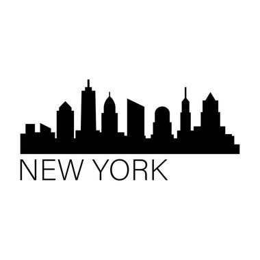 Beyaz arka planda New York şehrinin silüeti                