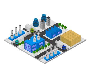 Beyaz arkaplanda sanayi fabrikası simgesi