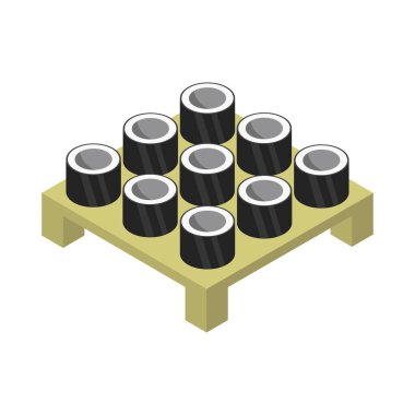 Beyaz arkaplanda suşi simgesi