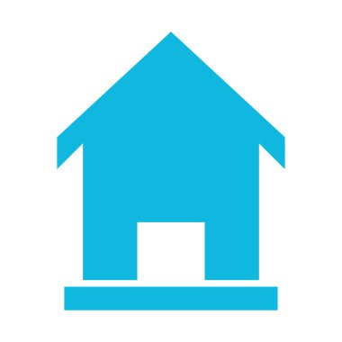 Beyaz arkaplanda mavi ev modern simgesi    