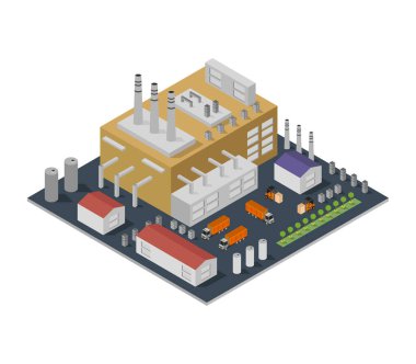 Beyaz arkaplanda sanayi fabrikası simgesi