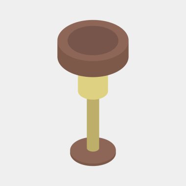 Beyaz arkaplanda bar tabure simgesi