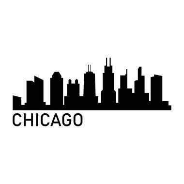 Chicago City siluet vektör simgesi silueti.