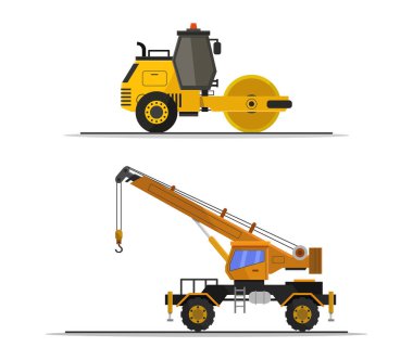 inşaat vinç simgeleri ayarlandı, vektör tasarımı